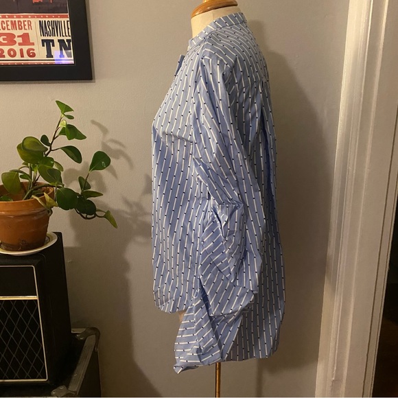 Ammara Maya long sleeve button down cotton structured blouse slouchy sleeves - Picture 15 of 16